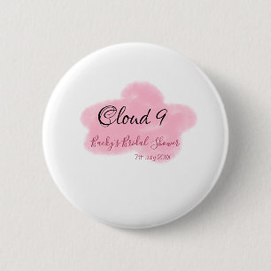 Badge Rond 5 Cm Nuage neuf rose pastel fête de mariage nommée date