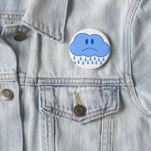 Badge Rond 5 Cm Nuage triste (En situation)