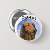 Badge Rond 5 Cm Nuages Dachshund (Devant & derrière)