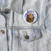 Badge Rond 5 Cm Nuages Dachshund (En situation)