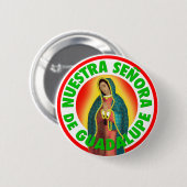 Badge Rond 5 Cm Nuestra Señora De Guadalupe (Devant & derrière)