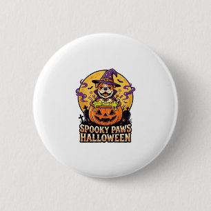 Badge Rond 5 Cm Nuit de citrouille bouledogue Halloween