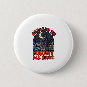 Badge Rond 5 Cm Nuit de costume de cimetière ensorcelé d'Halloween