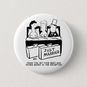 Badge Rond 5 Cm Nuit de Mariage de lune de miel pour mariée et cha