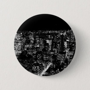 Badge Rond 5 Cm Nuit de New York en noir et blanc