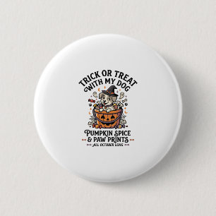 Badge Rond 5 Cm Nuit des friandises d'Halloween pour chien
