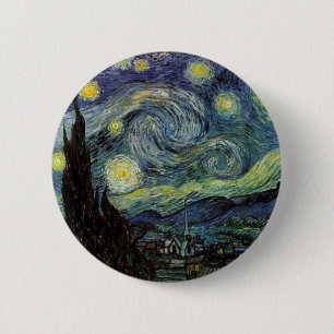 Badge Rond 5 Cm nuit étoilée, 1889, Vincent van Gogh