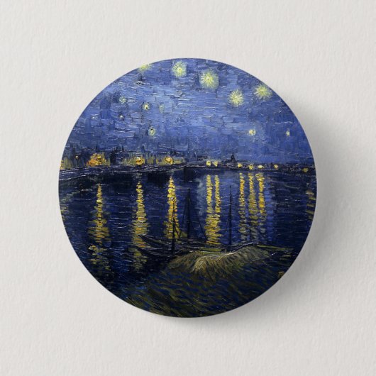 Badge Rond 5 Cm Nuit étoilée sur le Rhône (Devant)