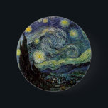 Badge Rond 5 Cm Nuit étoilée - van Gogh<br><div class="desc">De la lampe du mineur de Nuenen à celle qu'il plaça sur son rebord de fenêtre suivant la scène avec Gauguin ; de la vedette du soir il nota en 1875 dans Corot Olive Orchard à la lettre qu'il écrivit à son frère en août 1888, dans laquelle il disait :...</div>