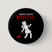 Badge Rond 5 Cm Nuit Shift Nurse Funny Halloween Classic T-Shirt (Devant)