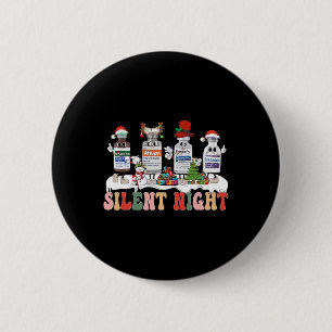 Badge Rond 5 Cm Nuit silencieuse Joyeux Noël Infirmière Pilules Ph