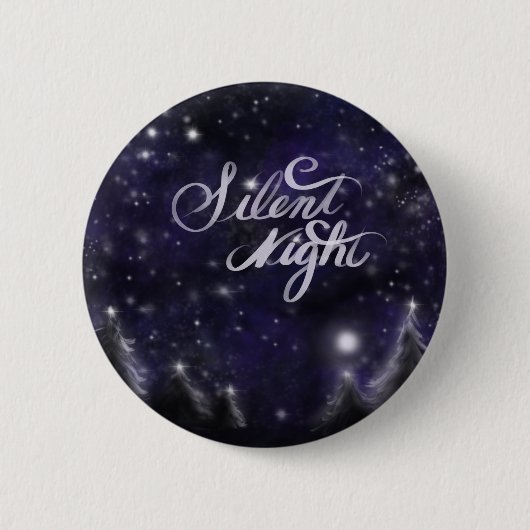 Badge Rond 5 Cm Nuit silencieuse - romantique Fête de neige (Devant)
