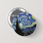 Badge Rond 5 Cm Nuit Starry Par Vincent Van Gogh 1889 (Devant & derrière)