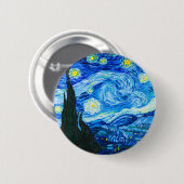 Badge Rond 5 Cm Nuit Van Gogh Starry (Devant & derrière)