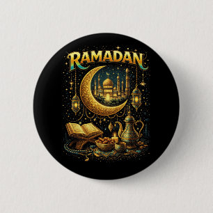 Badge Rond 5 Cm Nuits dorées de Ramadan