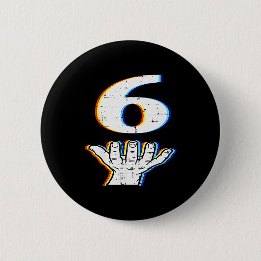 Badge Rond 5 Cm Number 6 Matching 67 Meme Halloween Costume Men Wo (Devant)