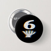 Badge Rond 5 Cm Number 6 Matching 67 Meme Halloween Costume Men Wo (Devant & derrière)