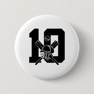 Badge Rond 5 Cm Numéro 10 Ans Cricket 10e Anniversaire
