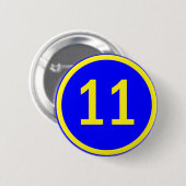 Badge Rond 5 Cm numéro 11 dans un cercle (Devant & derrière)