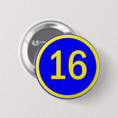 Badge Rond 5 Cm numéro 16 dans un cercle (Devant & derrière)