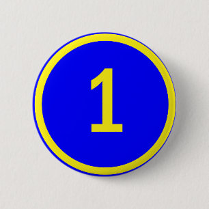 Badge Rond 5 Cm numéro 1 en cercle