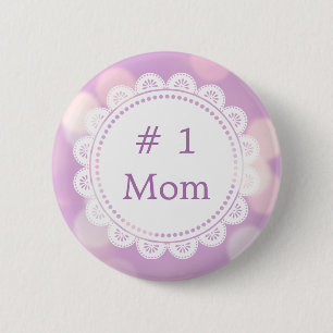 Badge Rond 5 Cm Numéro 1 Maman, Fête des mères ou Anniversaire