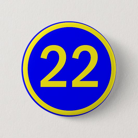 Badge Rond 5 Cm numéro 22 dans un cercle (Devant)