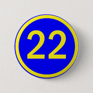 Badge Rond 5 Cm numéro 22 en cercle