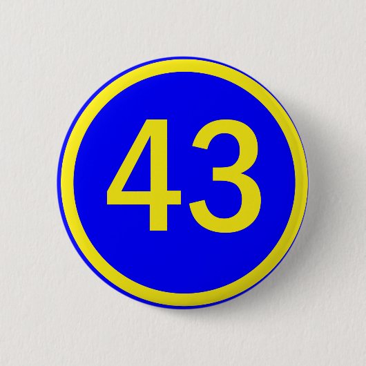 Badge Rond 5 Cm numéro, 43, dans un cercle (Devant)