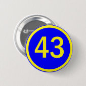 Badge Rond 5 Cm numéro, 43, dans un cercle (Devant & derrière)