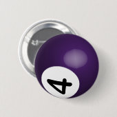 Badge Rond 5 Cm Numéro 4 Bouton de sondage violet (Devant & derrière)