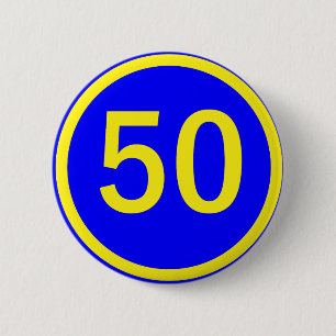 Badge Rond 5 Cm numéro, 50, dans un cercle