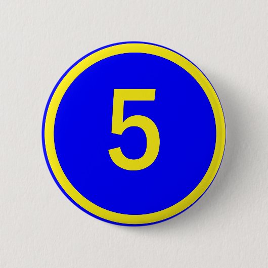Badge Rond 5 Cm numéro 5 dans un cercle (Devant)