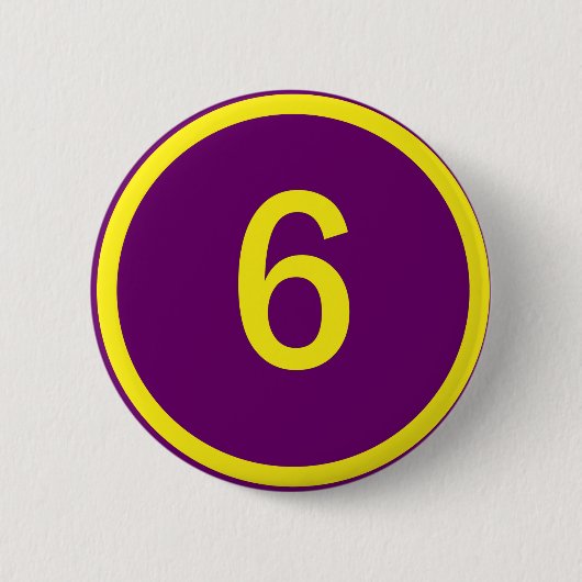 Badge Rond 5 Cm numéro 6 dans un cercle (Devant)