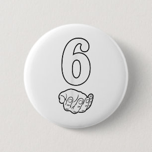 Badge Rond 5 Cm Numéro 6 Drôle 67 Six Sept Mème Mains Couple Corre