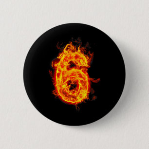 Badge Rond 5 Cm Numéro 6 Fire Ice Numéro Six Sept Mème 67 Alpha S