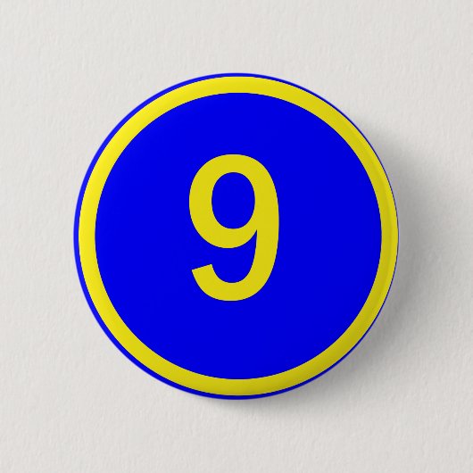 Badge Rond 5 Cm numéro 9 dans un cercle (Devant)
