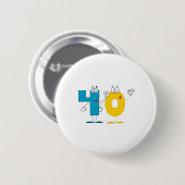 Badge Rond 5 Cm Numéro heureux 40 (Devant & derrière)