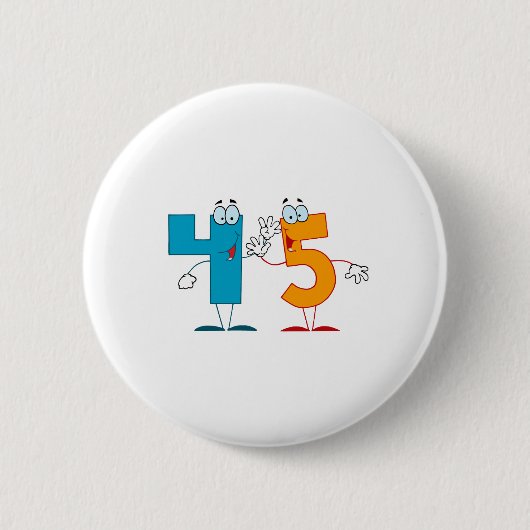 Badge Rond 5 Cm Numéro heureux 45 (Devant)