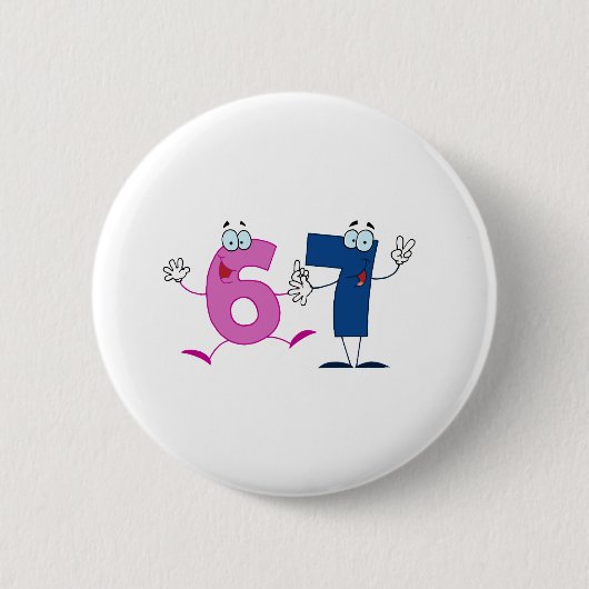 Badge Rond 5 Cm Numéro heureux 67 (Devant)