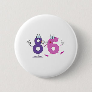 Badge Rond 5 Cm Numéro heureux 86
