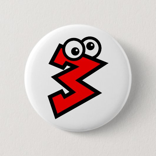 Badge Rond 5 Cm Numéro trois (Devant)