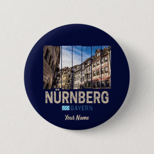 Badge Rond 5 Cm Nuremberg Bavière Vintage Allemagne Souvenir