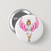 Badge Rond 5 Cm Nurse Angel Wings Thunder_Cove (Devant & derrière)