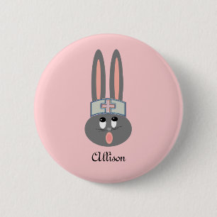 Badge Rond 5 Cm Nurse Bunny