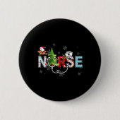 Badge Rond 5 Cm Nurse Christmas Stethoscope Nurses Xmas Pajamas Pj (Devant)