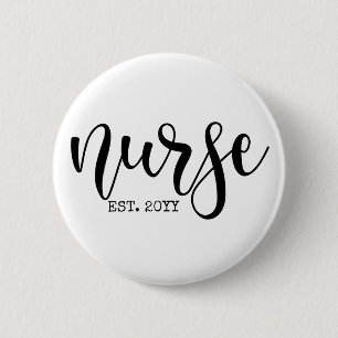 Badge Rond 5 Cm Nurse Est Custom Year Student Nurse RN graduation
