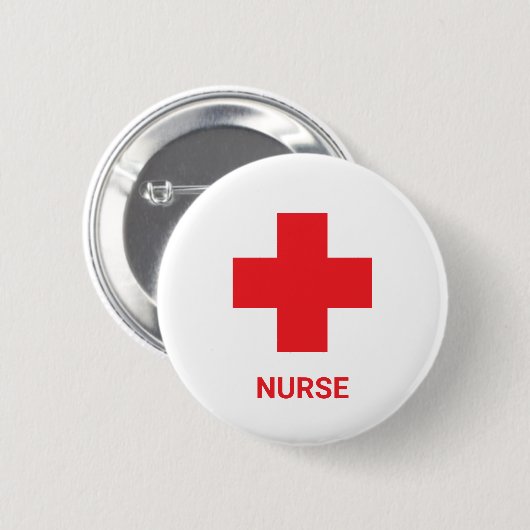 Badge Rond 5 Cm Nurse & First Aid, Cross, Ambulance, Doctor Button (Devant & derrière)