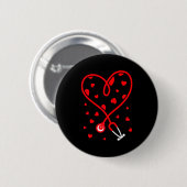 Badge Rond 5 Cm Nurse Stethoscope Heart Valentine's Day Nursing  (Devant & derrière)