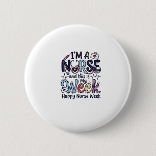 Badge Rond 5 Cm Nurse Week Vintage Typography Shirt Design_1